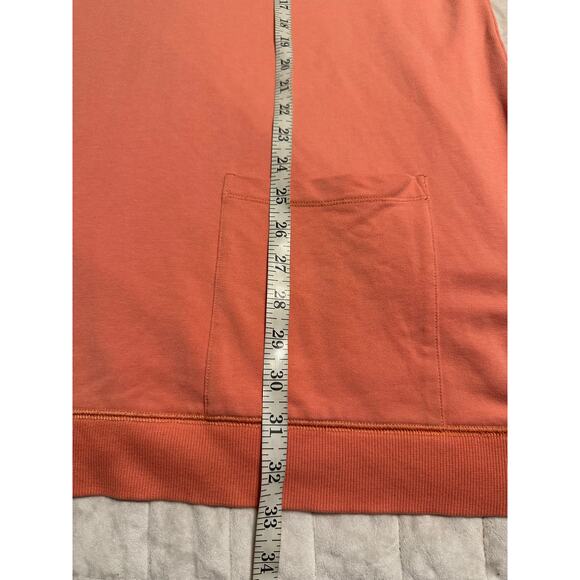 Soft Surroundings Jersey Knit Tunic Size XL Top Button Orange Peach Pullover - Picture 7 of 7